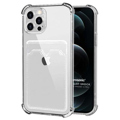 Microsonic Apple iPhone 12 Pro Card Slot Shock Kılıf Şeffaf