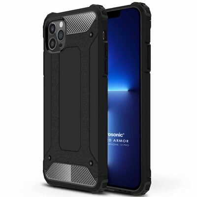 Microsonic Apple iPhone 13 Pro Kılıf Rugged Armor Siyah