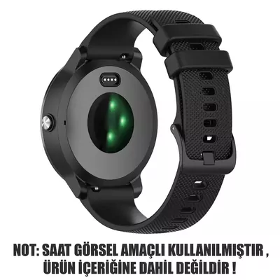 Microsonic Huawei Watch 5 42mm Kordon, Silicone Sport Band Siyah