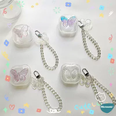 Microsonic Samsung Galaxy Buds 2 Kılıf Butterfly Figürlü Şeffaf