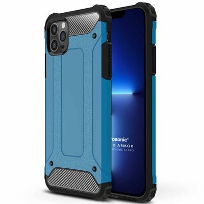 Microsonic Apple iPhone 13 Pro Kılıf Rugged Armor Mavi