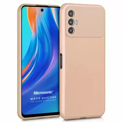 Microsonic Matte Silicone TECNO Spark 8 Pro Kılıf Gold