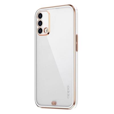 Microsonic Oppo A74 4G Kılıf Laser Plated Soft Beyaz