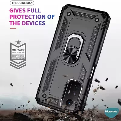 Microsonic Xiaomi Redmi Note 12S Kılıf Military Ring Holder Lacivert