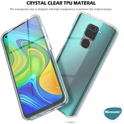 Microsonic Xiaomi Redmi Note 9 Kılıf Komple Gövde Koruyucu Şeffaf