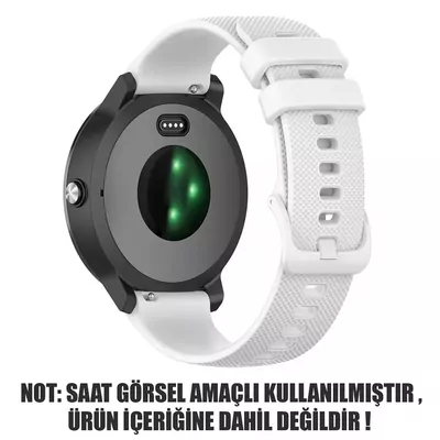 Microsonic Huawei Watch 5 42mm Kordon, Silicone Sport Band Beyaz