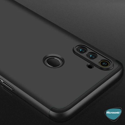 Microsonic Realme C3 Kılıf Double Dip 360 Protective AYS Siyah Kırmızı