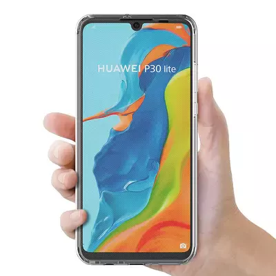 Microsonic Huawei P30 Lite Kılıf 6 tarafı tam full koruma 360 Clear Soft Şeffaf