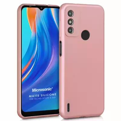 Microsonic Matte Silicone TECNO Spark 6 Go Kılıf Rose Gold