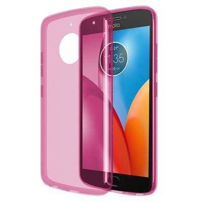 Microsonic Motorola Moto E4 Kılıf Transparent Soft Pembe