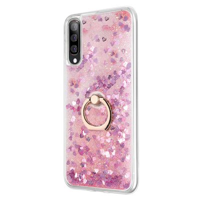 Microsonic Samsung Galaxy A30s Kılıf Glitter Liquid Holder Pembe