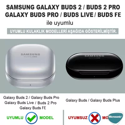 Microsonic Samsung Galaxy Buds 2 Pro Kılıf Kelebek Figürlü Parıltılı Şeffaf