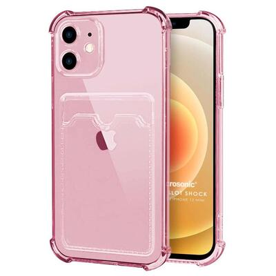 Microsonic Apple iPhone 12 Mini Card Slot Shock Kılıf Pembe