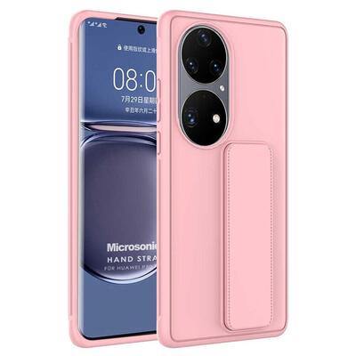 Microsonic Huawei P50 Pro Kılıf Hand Strap Pembe