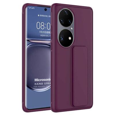 Microsonic Huawei P50 Pro Kılıf Hand Strap Mor