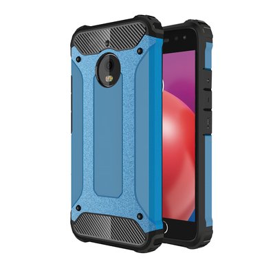 Microsonic Motorola Moto E4 Kılıf Rugged Armor Mavi