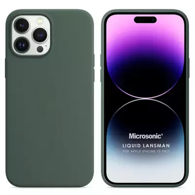 Microsonic Apple iPhone 15 Pro Kılıf Liquid Lansman Silikon Yeşil