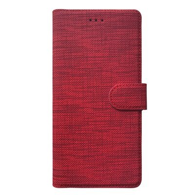 Microsonic Apple iPhone XS Max Kılıf Fabric Book Wallet Kırmızı