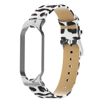 Microsonic Xiaomi Mi Band 6 Leopard Wrist Strap Kordon Beyaz