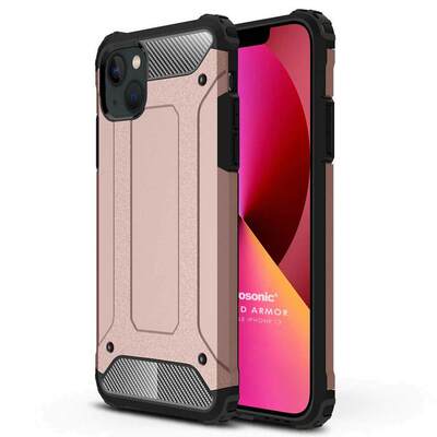 Microsonic Apple iPhone 13 Kılıf Rugged Armor Rose Gold