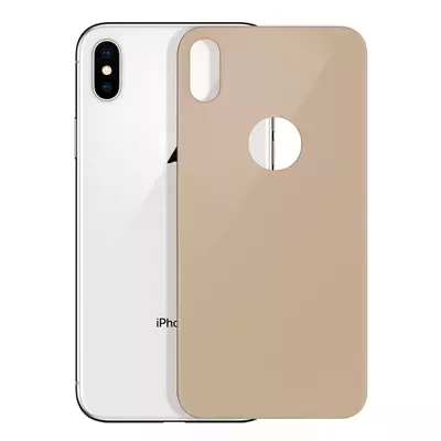 Microsonic Apple iPhone XS Max Arka Tam Kaplayan Temperli Cam Koruyucu Gold