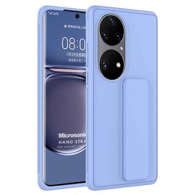 Microsonic Huawei P50 Pro Kılıf Hand Strap Mavi