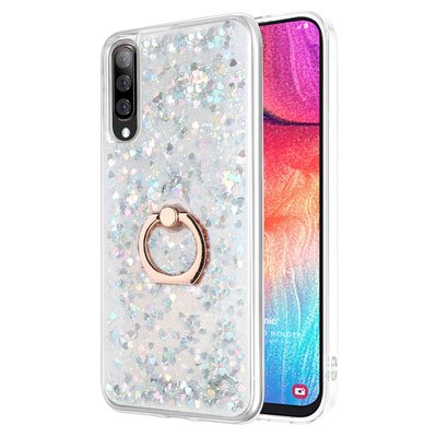 Microsonic Samsung Galaxy A30s Kılıf Glitter Liquid Holder Gümüş