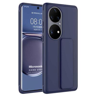 Microsonic Huawei P50 Pro Kılıf Hand Strap Lacivert