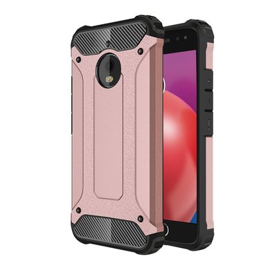 Microsonic Motorola Moto E4 Kılıf Rugged Armor Rose Gold