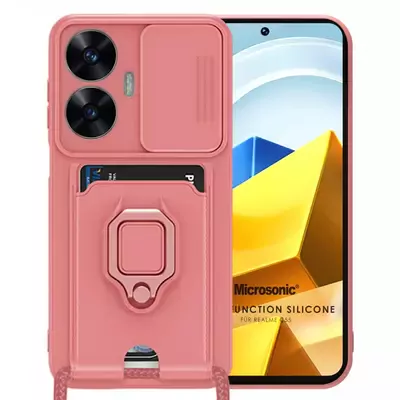 Microsonic Realme C55 Kılıf Multifunction Silicone Pembe