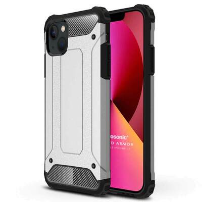 Microsonic Apple iPhone 13 Kılıf Rugged Armor Gümüş