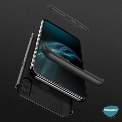 Microsonic Realme 6i Kılıf Double Dip 360 Protective AYS Siyah Kırmızı