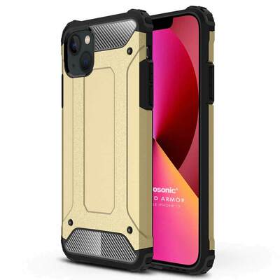 Microsonic Apple iPhone 13 Kılıf Rugged Armor Gold