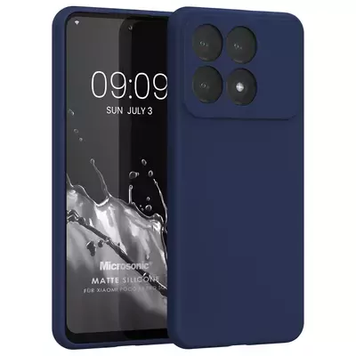 Microsonic Matte Silicone Xiaomi 14T Pro Kılıf Lacivert