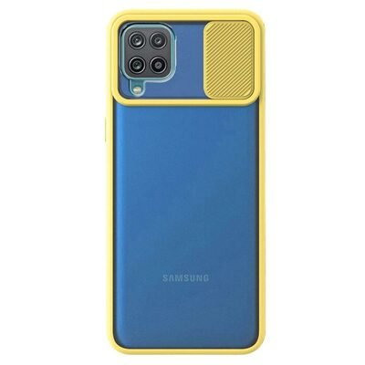 Microsonic Samsung Galaxy A12 Kılıf Slide Camera Lens Protection Sarı