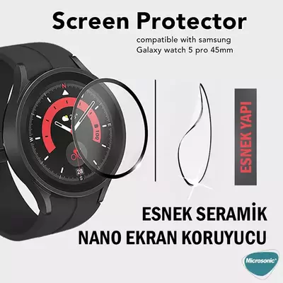 Microsonic Samsung Galaxy Watch 6 44mm Tam Kaplayan Nano Cam Ekran Koruyucu Siyah