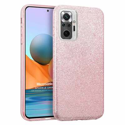 Microsonic Xiaomi Redmi Note 10 Pro Max Kılıf Sparkle Shiny Rose Gold