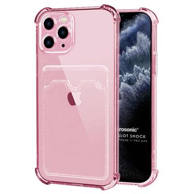 Microsonic Apple iPhone 11 Pro Max Card Slot Shock Kılıf Pembe