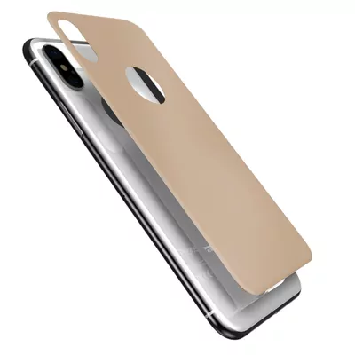 Microsonic Apple iPhone XS Arka Tam Kaplayan Temperli Cam Koruyucu Gold