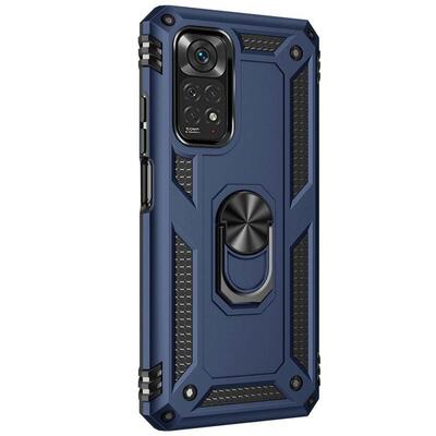 Microsonic Xiaomi Note 11 Pro 5G Kılıf Military Ring Holder Lacivert