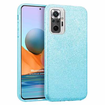 Microsonic Xiaomi Redmi Note 10 Pro Max Kılıf Sparkle Shiny Mavi