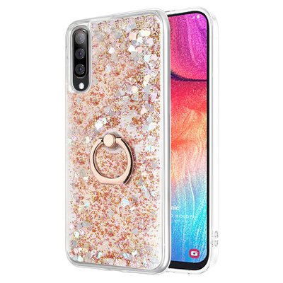 Microsonic Samsung Galaxy A70 Kılıf Glitter Liquid Holder Gold