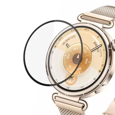 Microsonic Huawei Watch GT 6 41mm Tam Kaplayan Temperli Cam Full Ekran Koruyucu Siyah