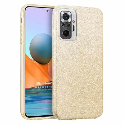 Microsonic Xiaomi Redmi Note 10 Pro Max Kılıf Sparkle Shiny Gold