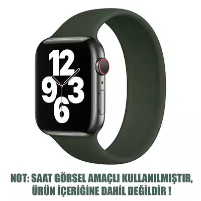 Microsonic Apple Watch Ultra Kordon, (Medium Size, 145mm) New Solo Loop Koyu Yeşil