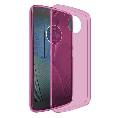 Microsonic Motorola Moto G5S Plus Kılıf Transparent Soft Pembe