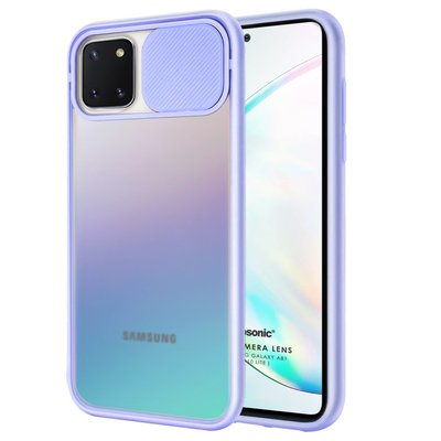 Microsonic Samsung Galaxy A81 Kılıf Slide Camera Lens Protection Lila