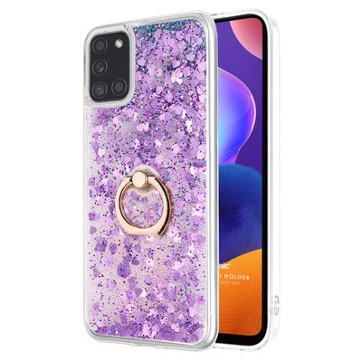 Microsonic Samsung Galaxy A31 Kılıf Glitter Liquid Holder Mor