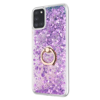 Microsonic Samsung Galaxy A31 Kılıf Glitter Liquid Holder Mor