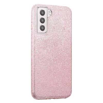 Microsonic Samsung Galaxy S21 FE Kılıf Sparkle Shiny Rose Gold